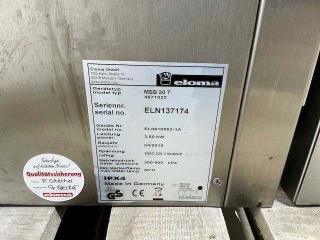 Metos by eloma - meb 30 t - combisteamer - afbeelding 4 van  4