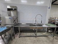 Metos by rhima - wd-7 - korvenvaatwasmachine compleet met rvs aan en afvoertafel