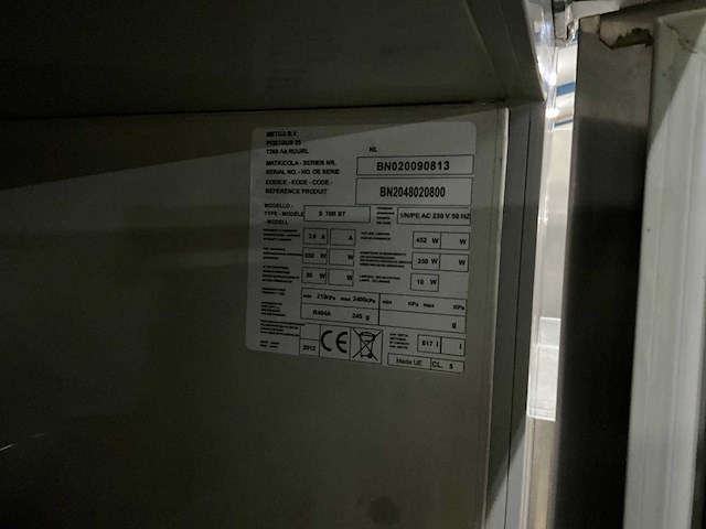 Metos s 70r bt rvs vrieskast - afbeelding 2 van  2