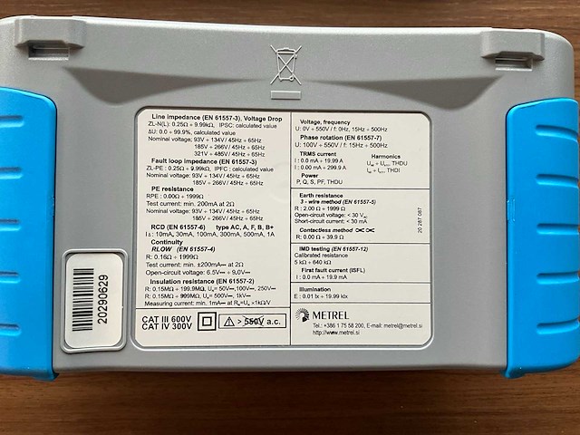 Metrel eurotestxe mi3102 bt installatietester - afbeelding 5 van  9