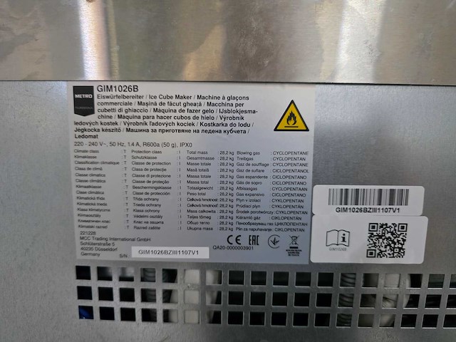 Metro - gim 1026b -rvs ijsblokjesmachine - afbeelding 7 van  9
