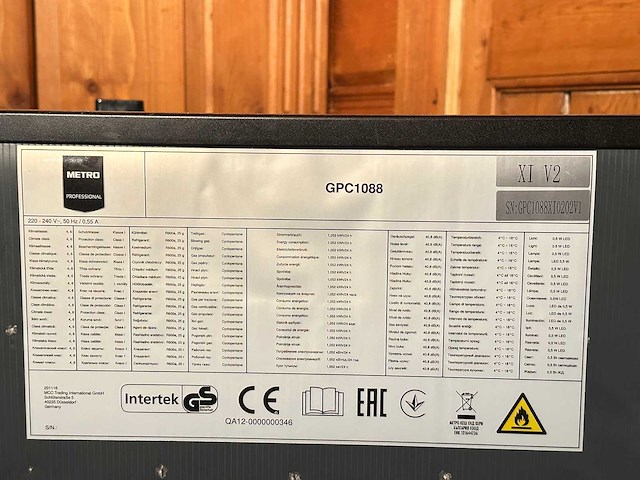 Metro - gpc1088 - koelkast met glasdeur - afbeelding 3 van  3