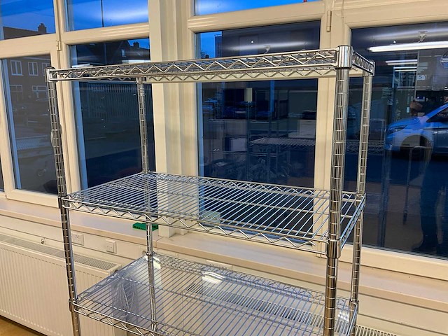 Metro erecta draadgaas verrijdbare stelling (2x) - afbeelding 2 van  4