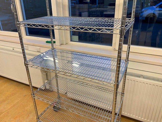 Metro erecta draadgaas verrijdbare stelling (2x) - afbeelding 3 van  4