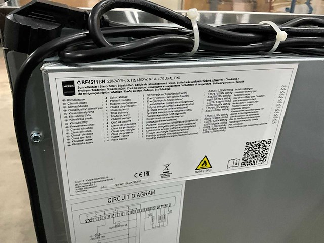 Metro gbf4511bn blast-chiller - afbeelding 8 van  8