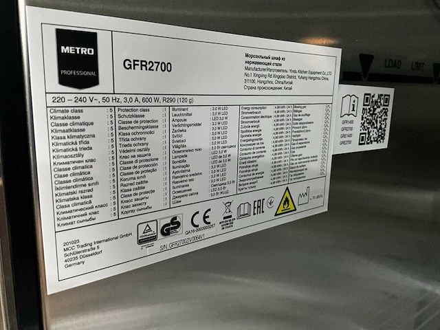 Metro gfr 2700 rvs vrieskast - afbeelding 9 van  9