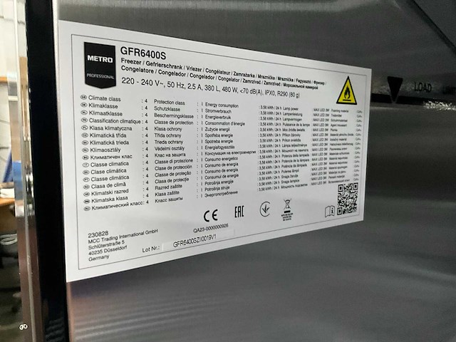 Metro gfr 6400 s rvs vrieskast - afbeelding 8 van  9