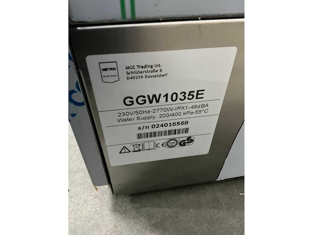 Metro ggw 1035e glazenvaatwasmachine - afbeelding 8 van  8