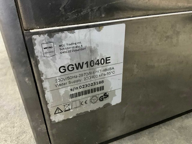 Metro ggw1040e glazenspoelmachine - afbeelding 1 van  2