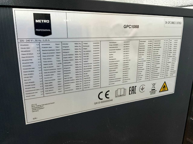 Metro gpc 1088 glasdeur koelkast - afbeelding 7 van  7