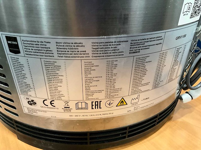Metro grv 1100 taartvitrine - afbeelding 7 van  8