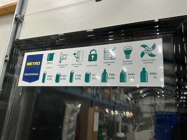 Metro gsc 2100b-nc glasdeur koelkast - afbeelding 10 van  14