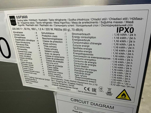 Metro gsf 3600 koelwerkbank - afbeelding 8 van  8