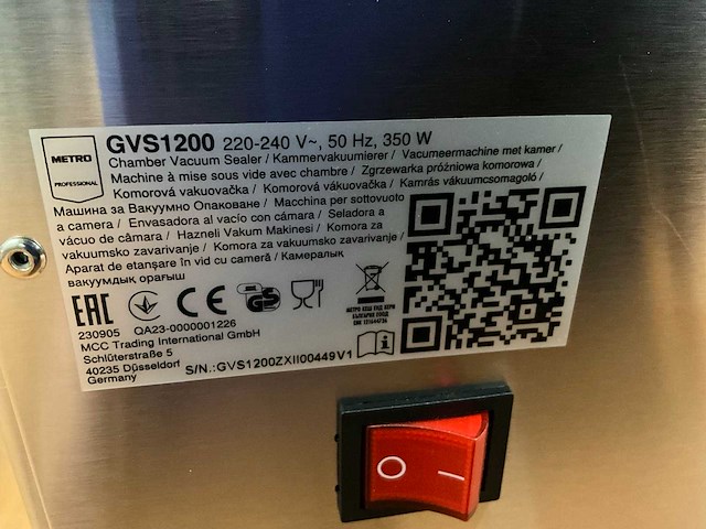 Metro gvs 1200 vacuümmachine - afbeelding 10 van  10