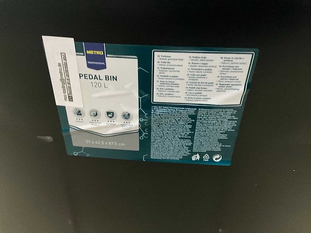 Metro pedal bin afvalemmers (3x) - afbeelding 5 van  6