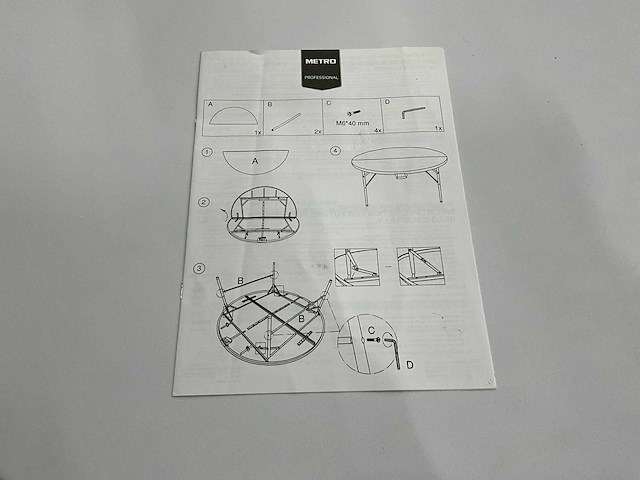 Metro zy-180 ronde klaptafel - afbeelding 4 van  6