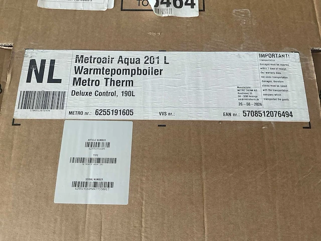 Metroair aqua 201l warmtepompboiler - afbeelding 6 van  15