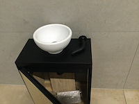 Meubel+ waskom + kraan 55x40x22 cm wb, bruin/zwart - afbeelding 4 van  4