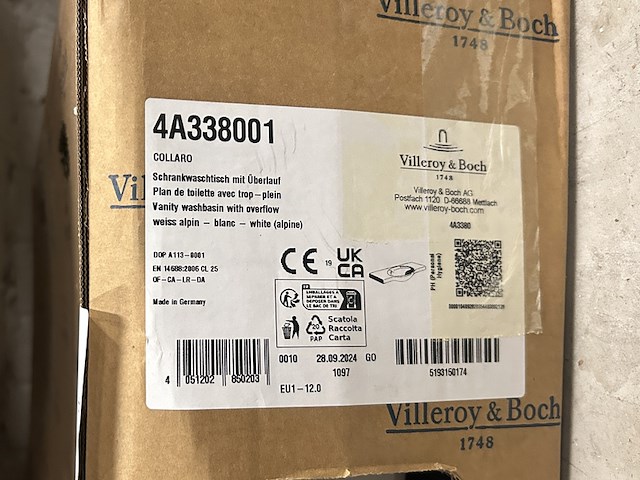 Meubelwastafel villeroy & boch, collaro 4a338001, white alpine - afbeelding 4 van  4