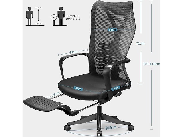 Mfavour - mfv0042 - ergonomische bureaustoel - afbeelding 5 van  7