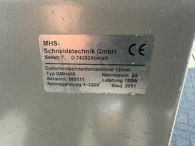 Mhs - gmh 450 - broodsnijmachine - afbeelding 5 van  5