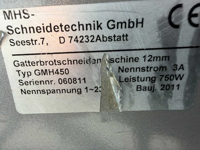 Mhs - gmh450 - broodsnijmachine - afbeelding 4 van  4
