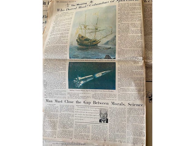 Miami herald krant - 1969 apollo 11 maanlanding - afbeelding 3 van  10