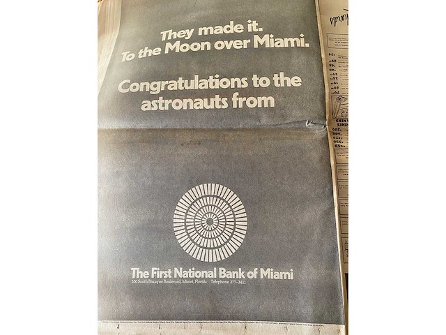 Miami herald krant - 1969 apollo 11 maanlanding - afbeelding 6 van  10