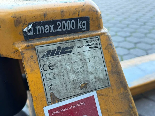 Mic - 1995 - tm - hydraulische palletwagen - afbeelding 2 van  3