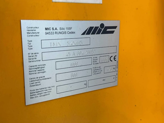 Mic - 1996 - tmx 54x115 - hydraulische palletwagen - afbeelding 4 van  4