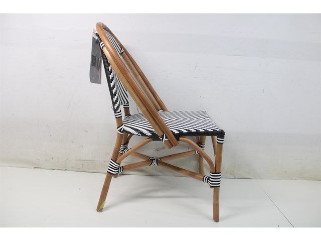 Mica decorations mandox bistrostoel l51 x b57 x h90 cm rotan donker groen wit - afbeelding 1 van  2