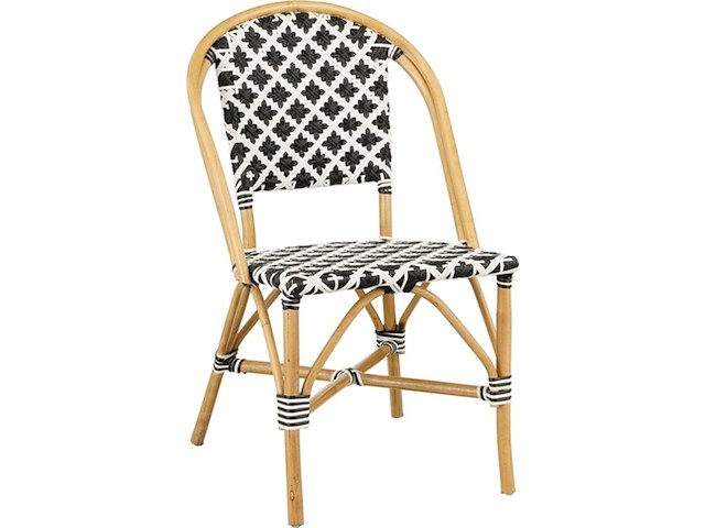 Mica decorations mandox bistrostoel l51 x b57 x h90 cm rotan zwartwit - afbeelding 1 van  2