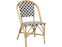 Mica decorations mandox bistrostoel l51 x b57 x h90 cm rotan zwartwit - afbeelding 1 van  2