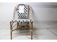 Mica decorations mandox bistrostoel l51 x b57 x h90 cm rotan zwartwit - afbeelding 2 van  2