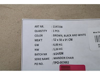 Mica decorations mandox bistrostoel l51 x b57 x h90 cm rotan zwartwit - afbeelding 2 van  2