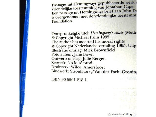 Michael palin. de stoel van hemmingway - afbeelding 3 van  5