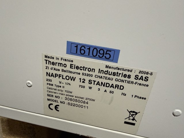 Microbiologische veiligheidskast, thermo, napflow 1200 - afbeelding 2 van  3