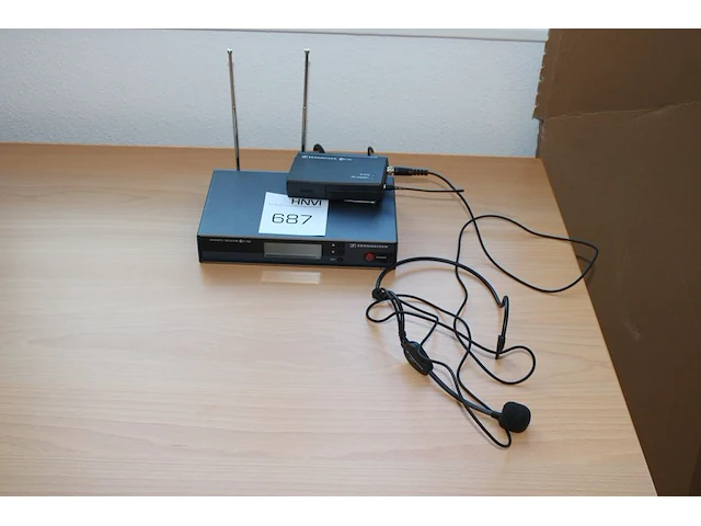 Microfoon headset sennheiser met zender en ontvanger - afbeelding 1 van  2