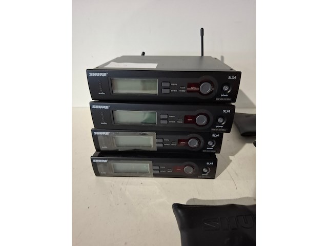 Microfoonset, shure, 4x slx4 met beltpack, 1x handheld en accesoires - afbeelding 2 van  7