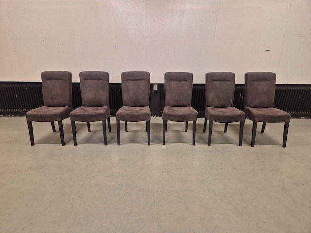 Microleer - eetkamer - stoelen - dining chair (6x) - afbeelding 1 van  8