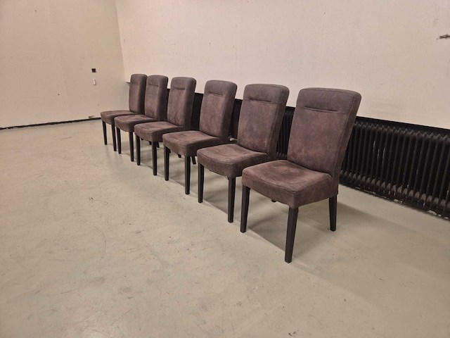 Microleer - eetkamer - stoelen - dining chair (6x) - afbeelding 2 van  8