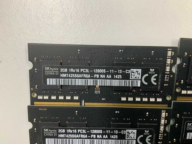 Micron technology/sk hynix 250gb(125x 2gb 1rx16) pc3l-12800s-11-13-c3 so-dimm sticks - afbeelding 3 van  5