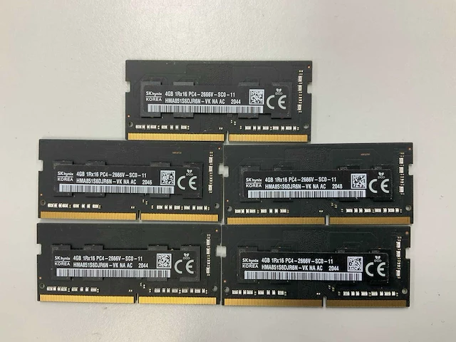 Micron technology/sk hynix 60gb(15x 4gb 1rx16) ddr4 so-dimm 2666mhz sticks - afbeelding 2 van  3
