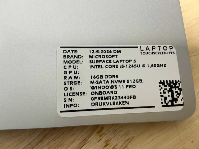 Microsoft - surface laptop 5(i5-gen12) - laptop - afbeelding 7 van  7