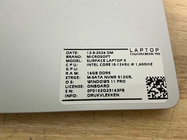 Microsoft - surface laptop 5(i5-gen12) - laptop - afbeelding 7 van  7