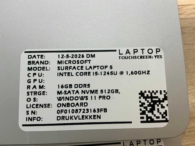 Microsoft - surface laptop 5(i5-gen12) - laptops (2x) - afbeelding 9 van  10