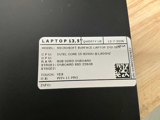 Microsoft surface laptop 2 laptop (2x) - afbeelding 7 van  8