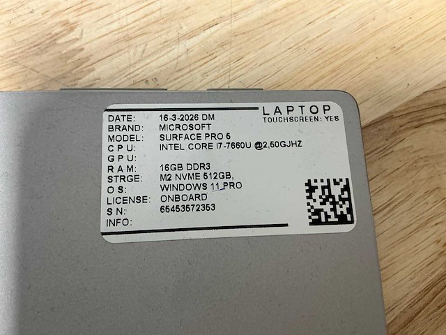Microsoft surface pro 5(i7) tablet - afbeelding 5 van  6