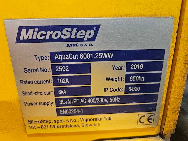 Microstep - 2019 - aquacut 6001.25 ww - waterstraalsnijmachine - afbeelding 2 van  19