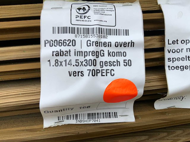 Midden europees grenen - overhangend rabatdeel 3000x145x18mm (168x) - afbeelding 4 van  4